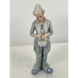 KPM Porcelain‎ Clown Figurine Playing Drum 9.75" Tall